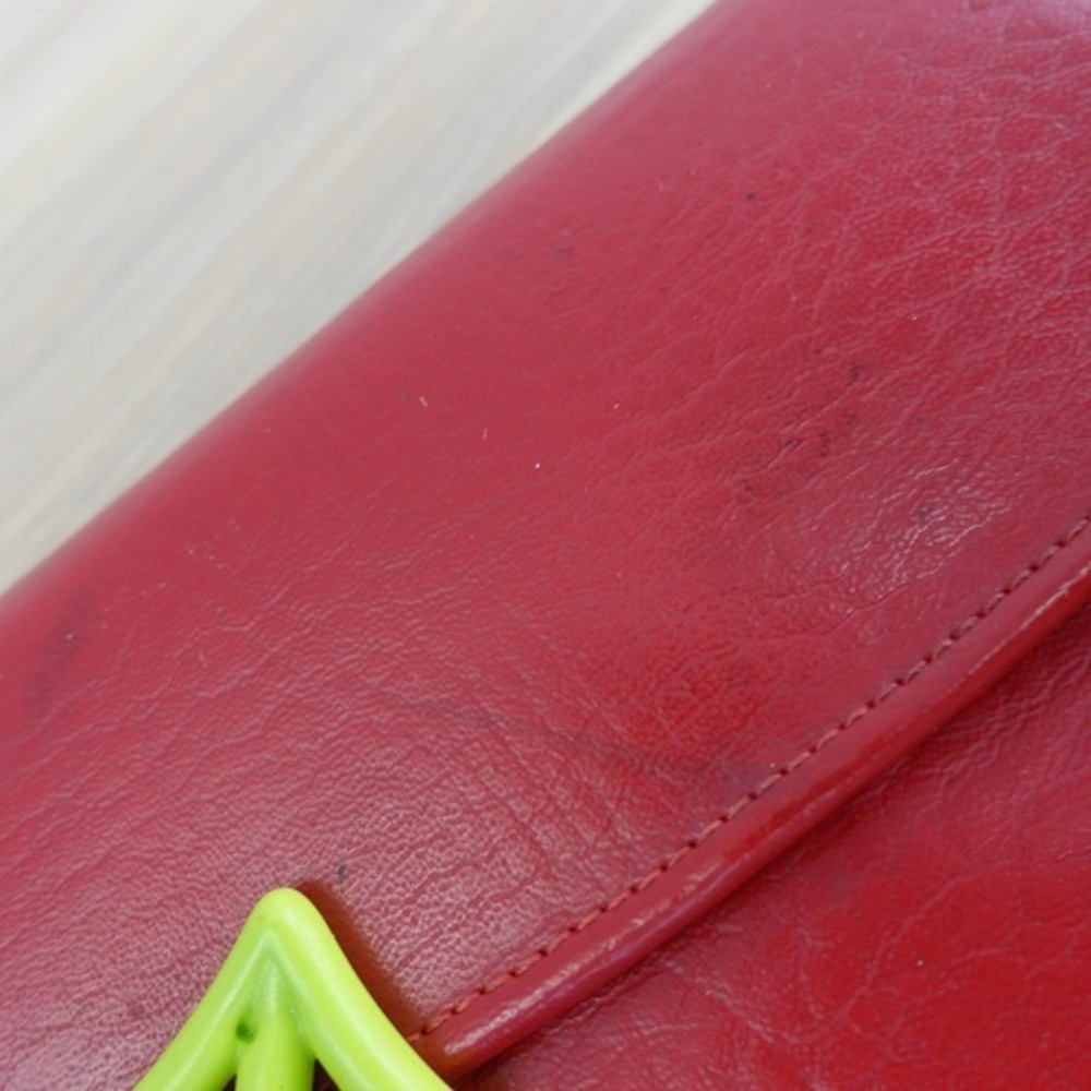 Vintage Coach Wallet Womens Red Clutch Trifold Long Purse Card Check‎ USA FLAWED - Picture 8 of 16